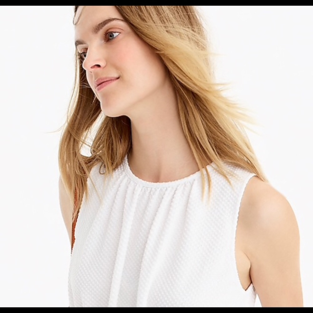 ✨NEW WITH TAG✨ J. Crew White Raised-dot Peplum Top